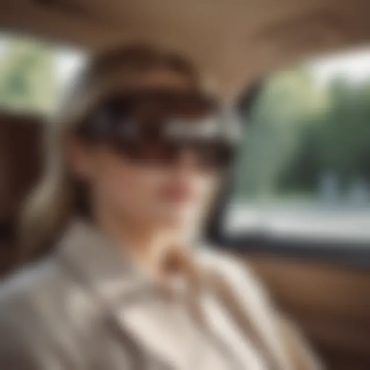 Visor glasses holder enhancing automotive interiors