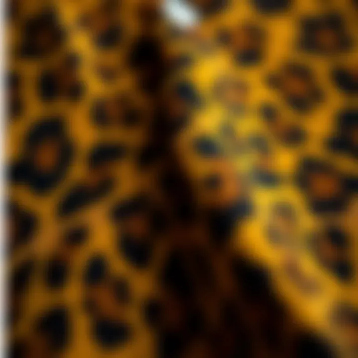 Close-up of leopard print fabric texture