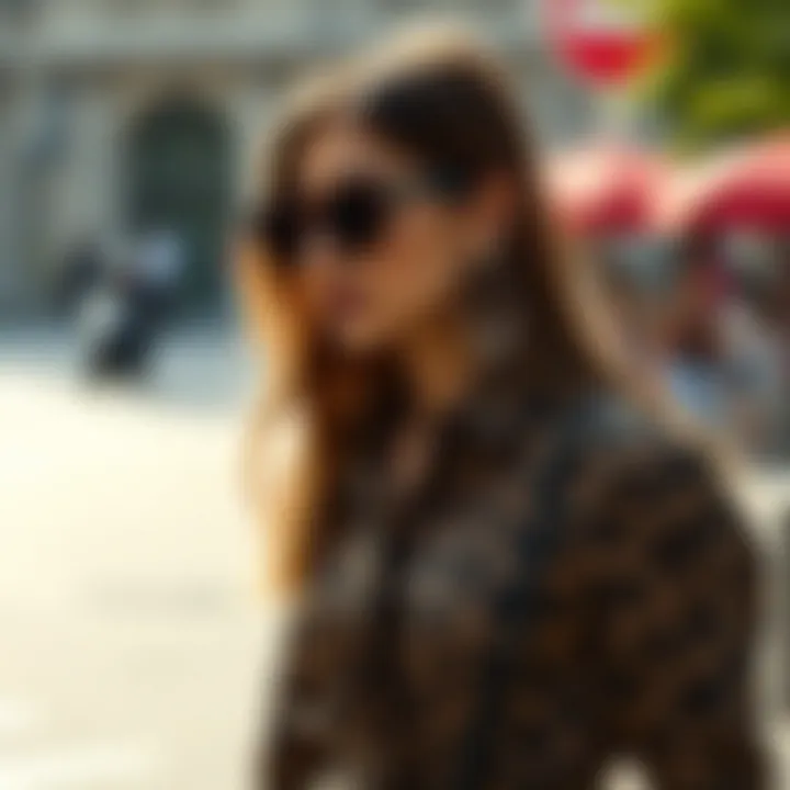 Fashion accessories complementing leopard print shirt dress