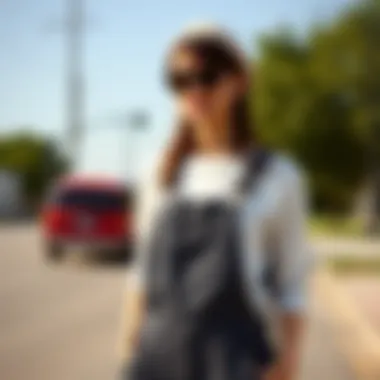 Casual outing featuring overalls with cargo pockets