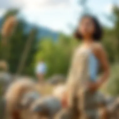 Stylish overall with cargo pockets in a natural setting