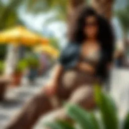 Stylish plus size cheetah pants showcased in a vibrant outdoor setting