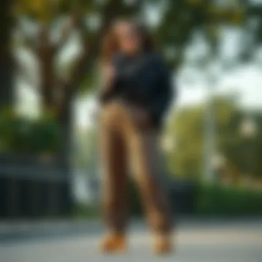 A creative outfit combination featuring plus size cheetah pants