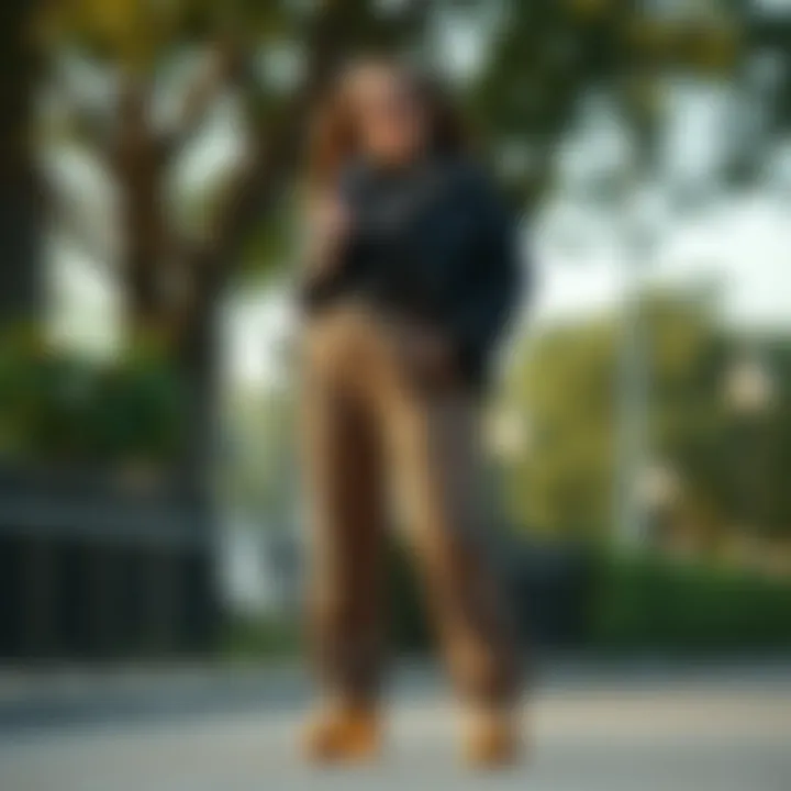 A creative outfit combination featuring plus size cheetah pants