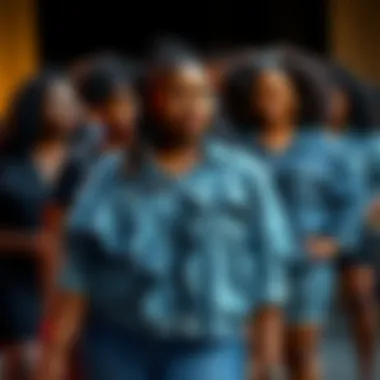 Diverse group of models showcasing plus size ruffle denim jackets