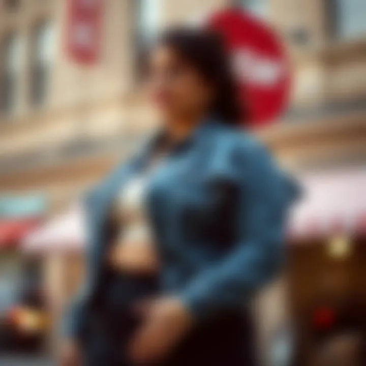 Fashionable outfit featuring a plus size ruffle denim jacket