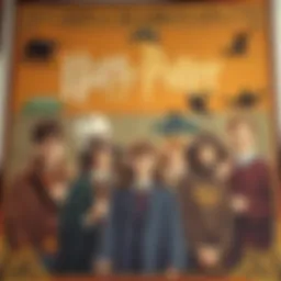 A beautifully designed vintage Harry Potter poster showcasing iconic characters