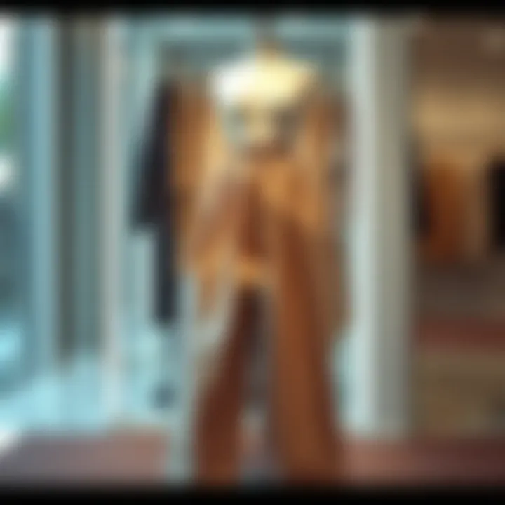 Elegant wide leg pants displayed on a mannequin showcasing their flowy design