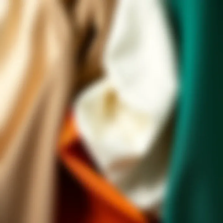 Close-up of fabric samples illustrating the variety of materials for wide leg pants