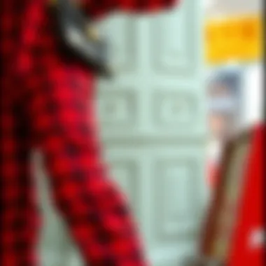 Fashionable outfit featuring red plaid pants styled for a casual day out