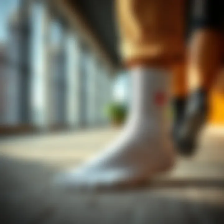 Styling Footless Support Socks A fashionable representation of footless support socks styled with different outfits.