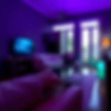 A well-lit living room highlighting the aesthetic appeal of glow-in-the-dark remote covers in use.