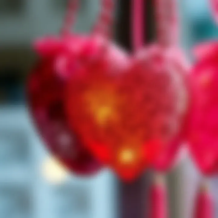 Close-up of intricate designs on organza bags