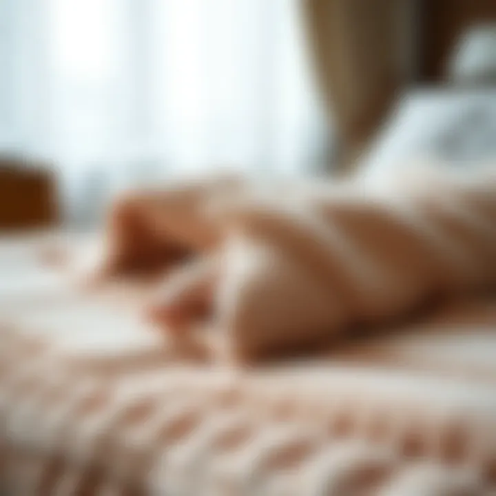 Close-up of a heated foot blanket showcasing its texture