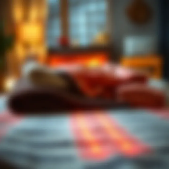 Illustration of various types of heated foot blankets