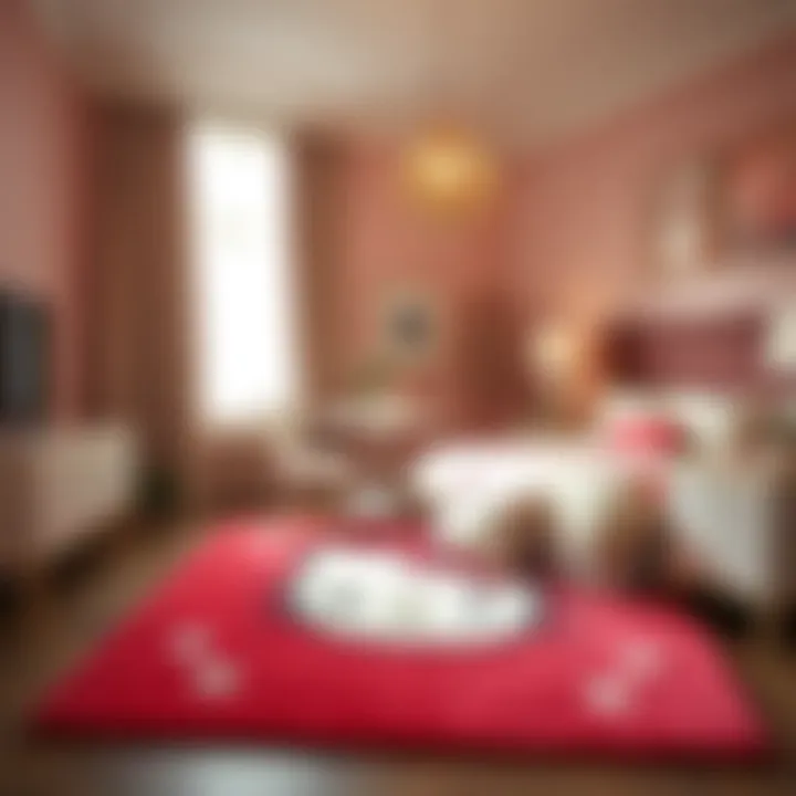 Elegant Hello Kitty area rug in a chic bedroom decor