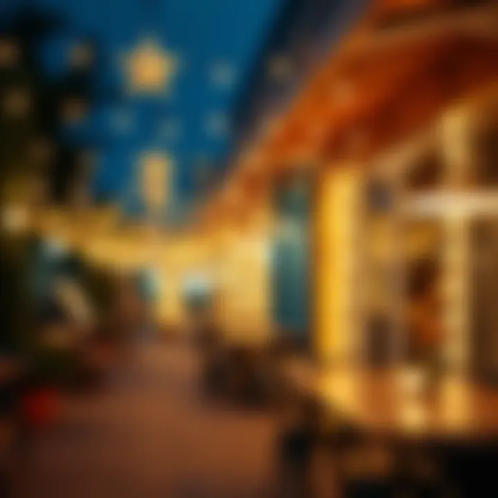 Commercial space enhanced by effective use of star string lights