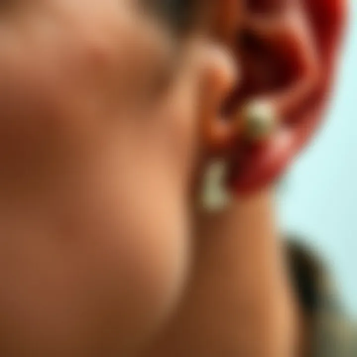 Unique Design of Magnetic Earring Close-up of a magnetic earring highlighting its unique design