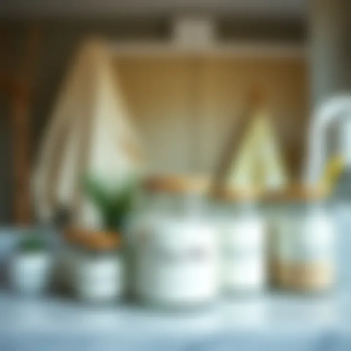 Organized bathroom with aesthetic jar arrangements