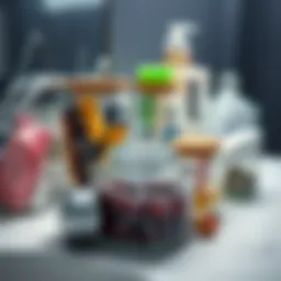 Stylish bathroom organizer jars with various contents