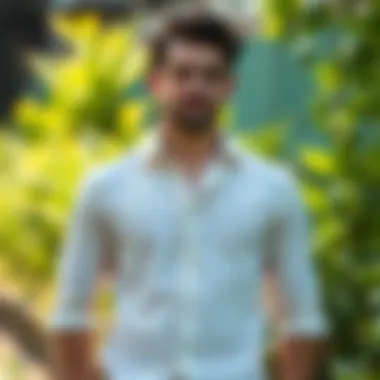 Embracing Comfort in Nature Comfortable moisture wicking casual shirt in outdoor setting