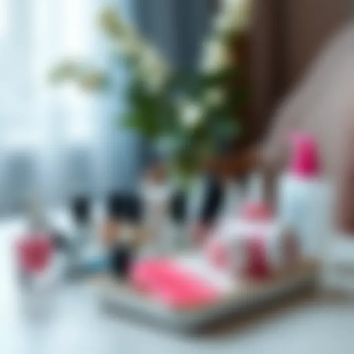 A serene setting displaying a well-organized nail care kit for maintaining press-on nails and enhancing longevity