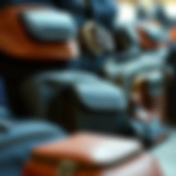 Close-up of various belt bag styles