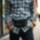 Stylish belt bag worn with casual attire