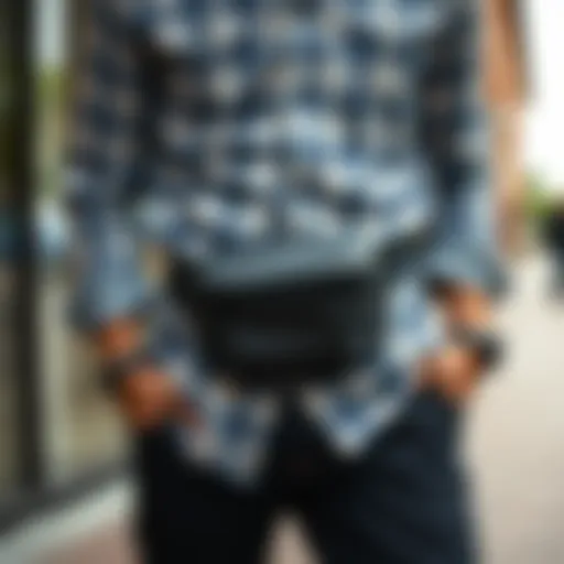 Stylish belt bag worn with casual attire