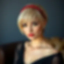 Elegant pixie cut headband wig showcasing versatility