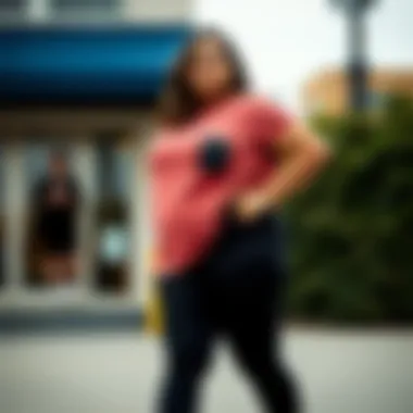 Empowered Style in Plus Size Spandex Pants A confident individual wearing plus size spandex pants in a casual setting