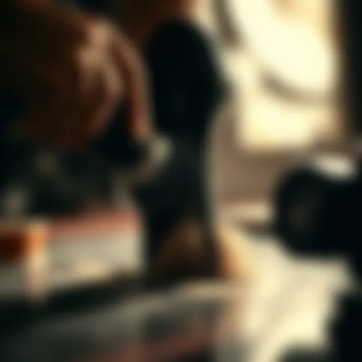 Precision in Heel Maintenance A close-up view of a heel being maintained with a grinder, emphasizing precision.