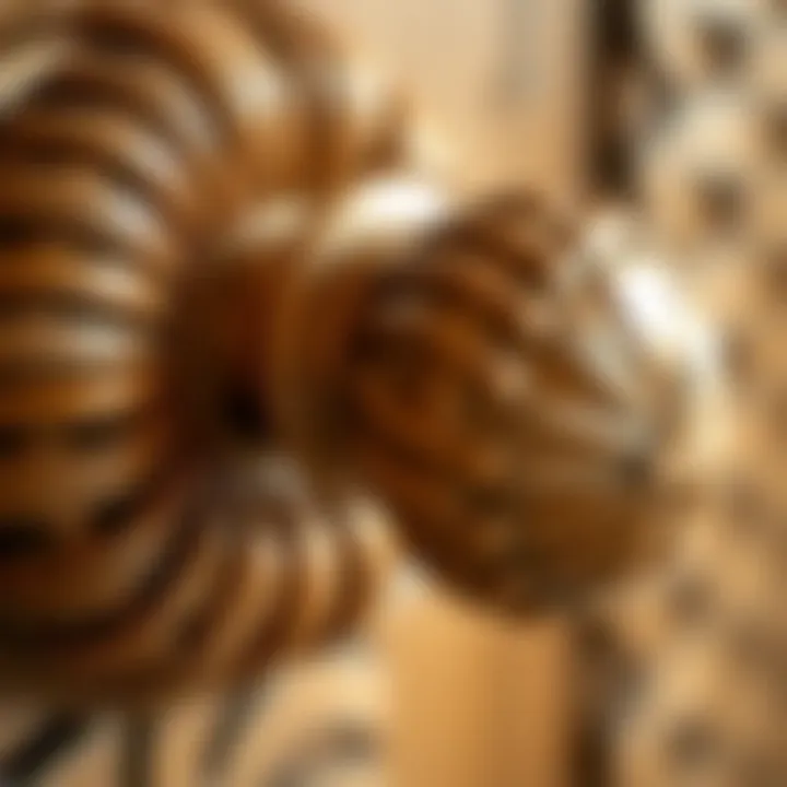 Close-up of rattan hardware highlighting texture and craftsmanship