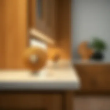 Rattan knobs enhancing a beautifully designed cabinet