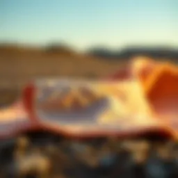 A close-up view of a high-performance running sweat towel made of moisture-wicking fabric