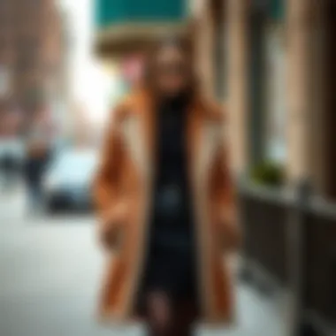 Stylish outfit pairing with sherpa peacoat