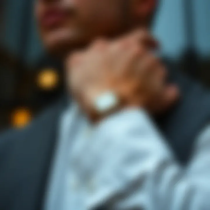 Elegance in Minimalism: A Fashion Statement Stylishly paired minimalist bracelet with formal attire