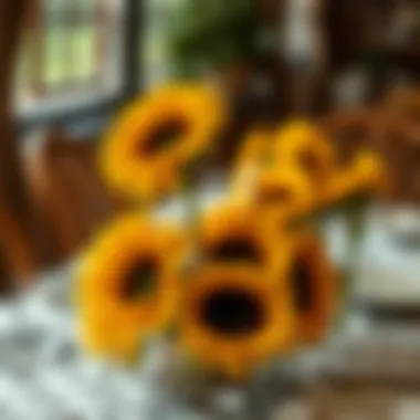 Sunflower table setting with charming decor elements