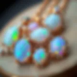 A stunning collection of daith jewelry featuring various opal gemstones