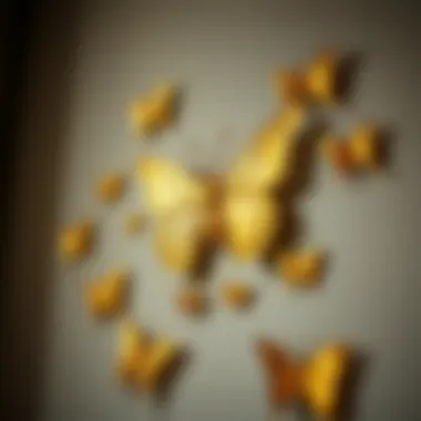 Sustainable gold butterfly decor made from eco-friendly materials