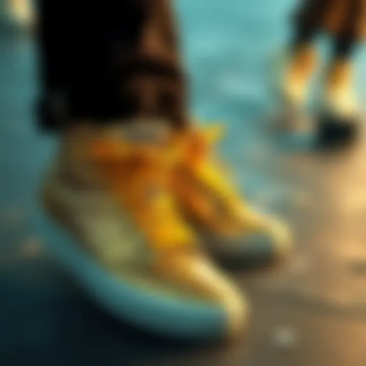 Historical timeline illustrating the evolution of sneaker fashion