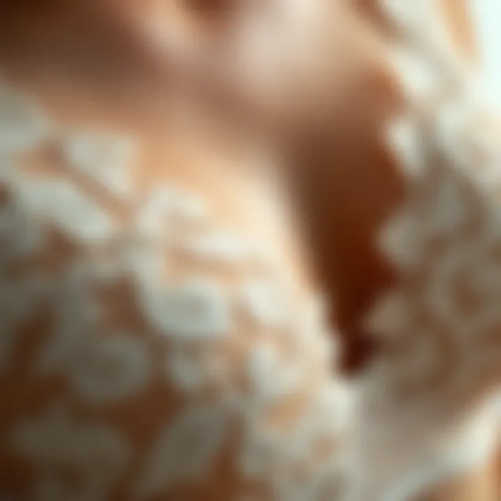 Close-up of luxurious lace fabric revealing texture