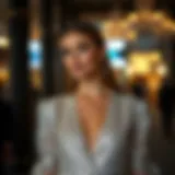 Elegant evening look featuring a sequin wide leg jumpsuit