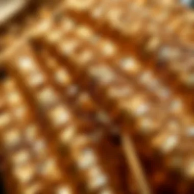Close-up of fabric texture on a sequin wide leg jumpsuit