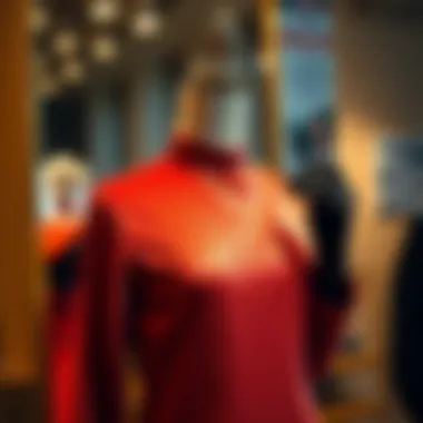 Luxurious velvet dress displayed elegantly on a mannequin