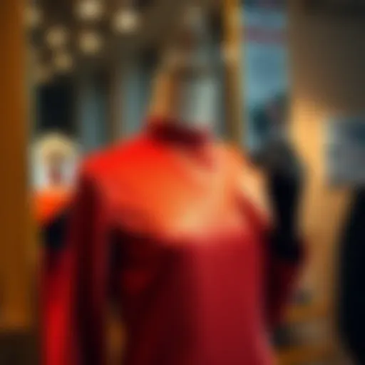 Luxurious velvet dress displayed elegantly on a mannequin