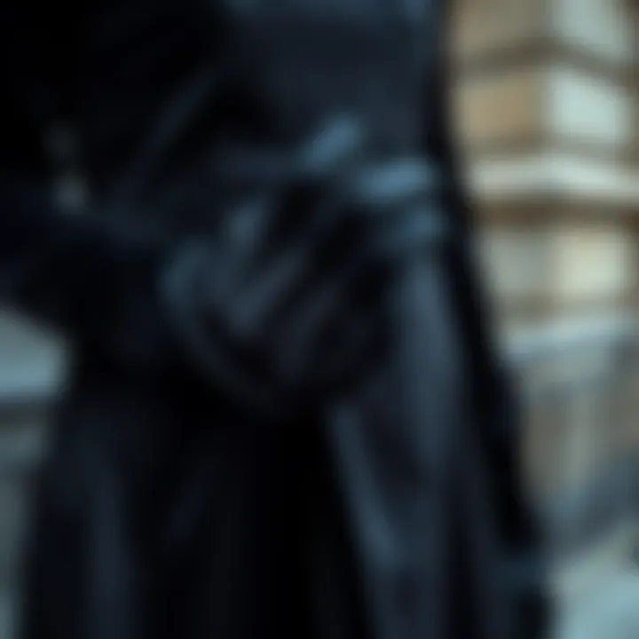 Stylish gloves paired with a velvet dress, enhancing the look