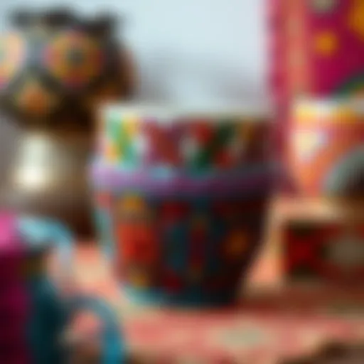 Intricate stitch cup design showcasing vibrant colors and patterns