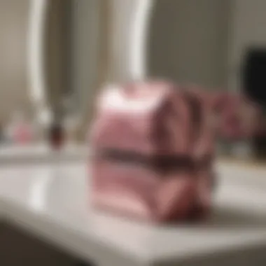 Stylish personalized make-up bag on a vanity