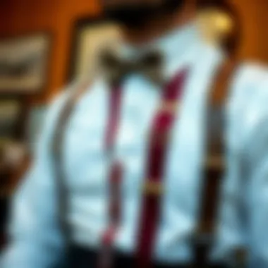 An array of customization options for suspenders including colors and patterns